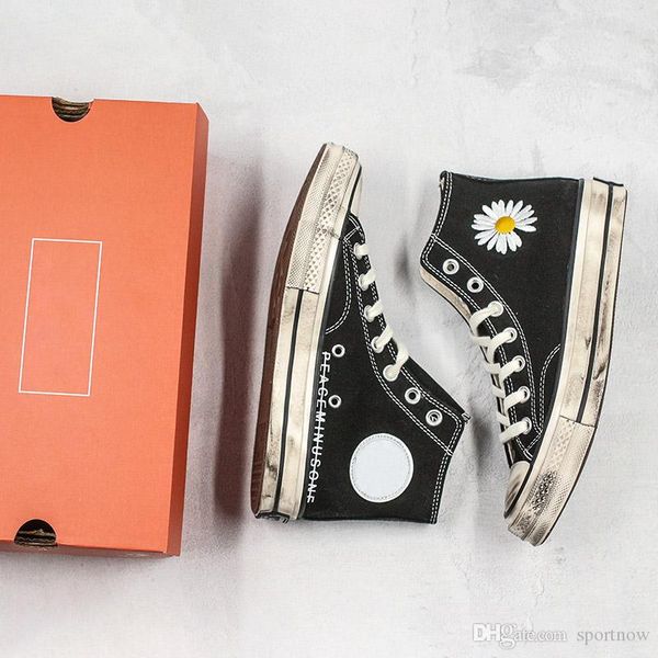 gd x peaceminusone counver skateboarding chuck 19770 fashion designer black daisy mens women casual canvas shoes size 36-44, White;red
gd x peaceminusone counver skateboarding chuck 19770 fashion designer black daisy mens women casual canvas shoes size 36-44, White;red