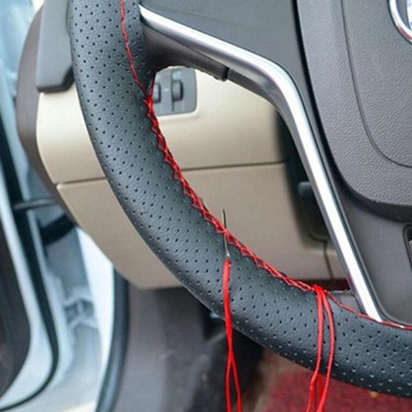 38cm useful diy faux leather soft car steering wheel cover soft leather braid design with needle and thread interior cover
38cm useful diy faux leather soft car steering wheel cover soft leather braid design with needle and thread interior cover