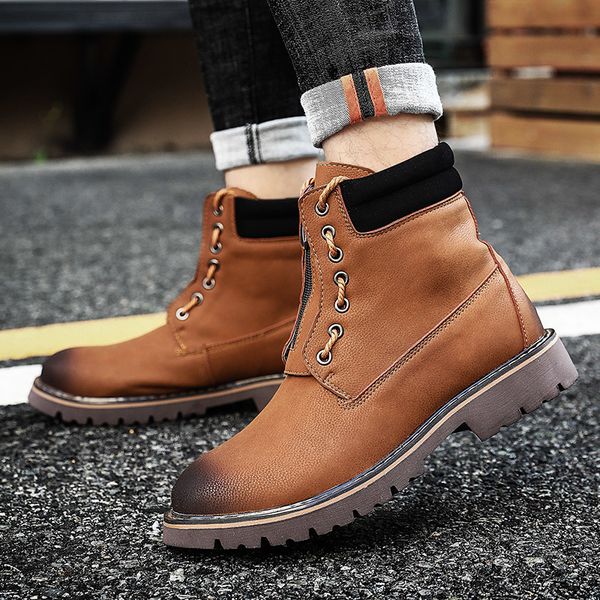 winter men boots shoes casual fashion lace-up warm snow shoe work hombre plus size vintage style artificial leather ankle boot, Black
winter men boots shoes casual fashion lace-up warm snow shoe work hombre plus size vintage style artificial leather ankle boot, Black