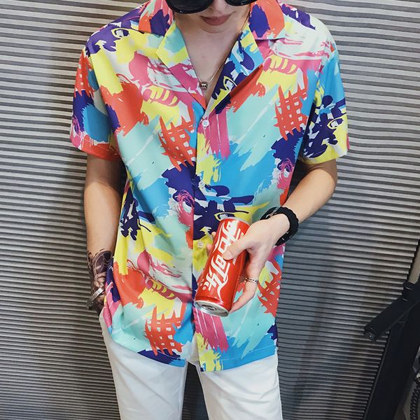fashion summer men shirt short sleeve turn down collar loose shirts men streetwear casual print blouse homme hawaiian shirt, White;black
fashion summer men shirt short sleeve turn down collar loose shirts men streetwear casual print blouse homme hawaiian shirt, White;black