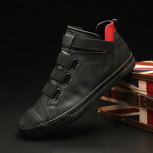 leather men casual shoes autumn fashion sneakers footwear soft rubber male flats shoe mens high all black shoes a22- 21
leather men casual shoes autumn fashion sneakers footwear soft rubber male flats shoe mens high all black shoes a22- 21