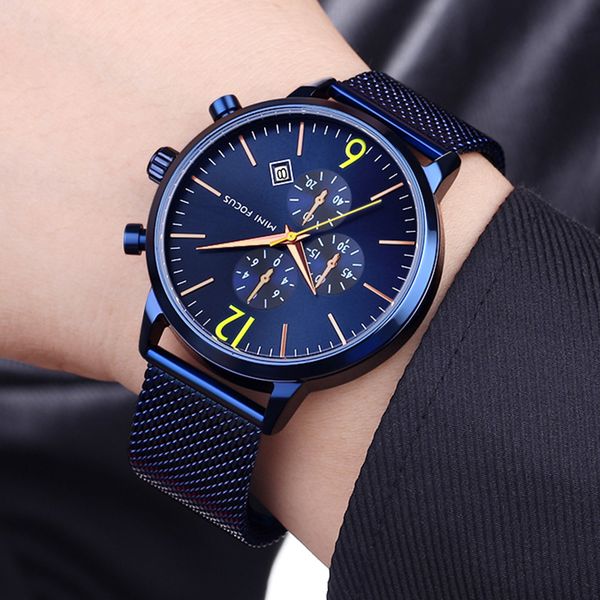 men watches mesh strap waterproof sport quartz chronograph watch men clock relogio masculino blue whatches, Slivery;brown
men watches mesh strap waterproof sport quartz chronograph watch men clock relogio masculino blue whatches, Slivery;brown