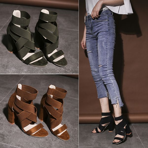 women's large sandals 2020 summer new fashion thick heels high heels women's sandals elastic open toe shoes, Black
women's large sandals 2020 summer new fashion thick heels high heels women's sandals elastic open toe shoes, Black