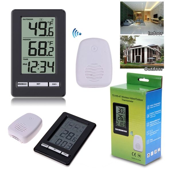 ts-ws-47 wireless digital thermometer indoor outdoor thermometer time display clock table stand weather station
ts-ws-47 wireless digital thermometer indoor outdoor thermometer time display clock table stand weather station