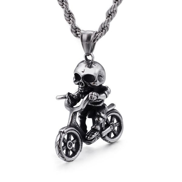 hip hop skeleton bicycle pendants necklace new men punk 316l stainless steel 18k gold plated jewelry, Silver
hip hop skeleton bicycle pendants necklace new men punk 316l stainless steel 18k gold plated jewelry, Silver