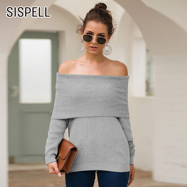 sispell autumn off shoulder women's sweater jumper slash neck long sleeve slim sweaters female 2019 fashion new clothes korean, White;black
sispell autumn off shoulder women's sweater jumper slash neck long sleeve slim sweaters female 2019 fashion new clothes korean, White;black