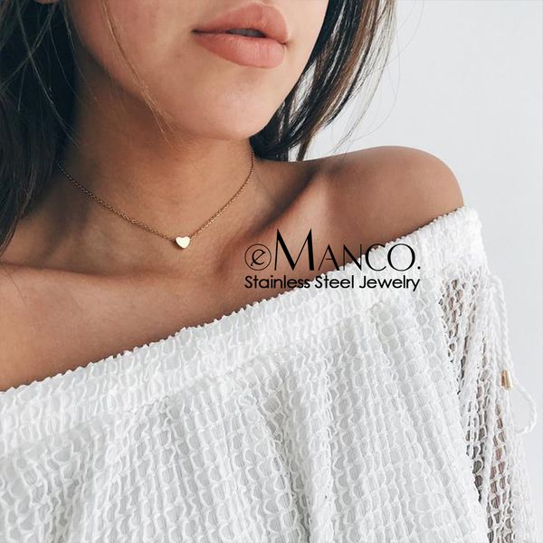 e-manco trendy stainless steel necklace women dainty pendant heart necklace love chokers necklaces for women y200323, Silver
e-manco trendy stainless steel necklace women dainty pendant heart necklace love chokers necklaces for women y200323, Silver