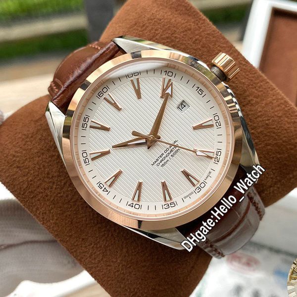 new date aqua terra 150 two tone rose gold case 231.23.39.21.02.001 white texture automatic mens watch leather strap watches hello_watch, Slivery;brown
new date aqua terra 150 two tone rose gold case 231.23.39.21.02.001 white texture automatic mens watch leather strap watches hello_watch, Slivery;brown