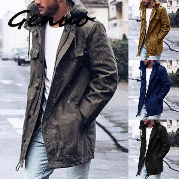 genuo new 2019 men's casual trench solid coat casual male spring coat hooded outwear overcoat outwear clothes stylish coats, Black;brown
genuo new 2019 men's casual trench solid coat casual male spring coat hooded outwear overcoat outwear clothes stylish coats, Black;brown
