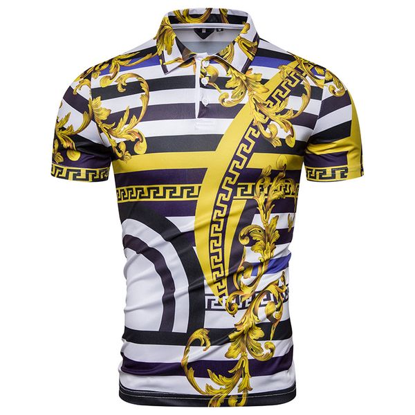 new style men europe and america palace style digital printing short-sleeved polo shirt pl98, White;black
new style men europe and america palace style digital printing short-sleeved polo shirt pl98, White;black