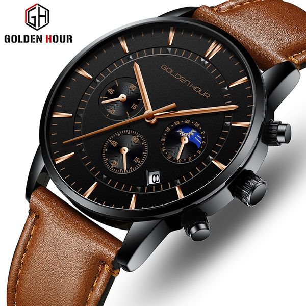 goldenhour men's watch brand luxury fashion quartz watch men leather waterproof sports wrist watch male relogio masculino ly191213, Slivery;brown
goldenhour men's watch brand luxury fashion quartz watch men leather waterproof sports wrist watch male relogio masculino ly191213, Slivery;brown