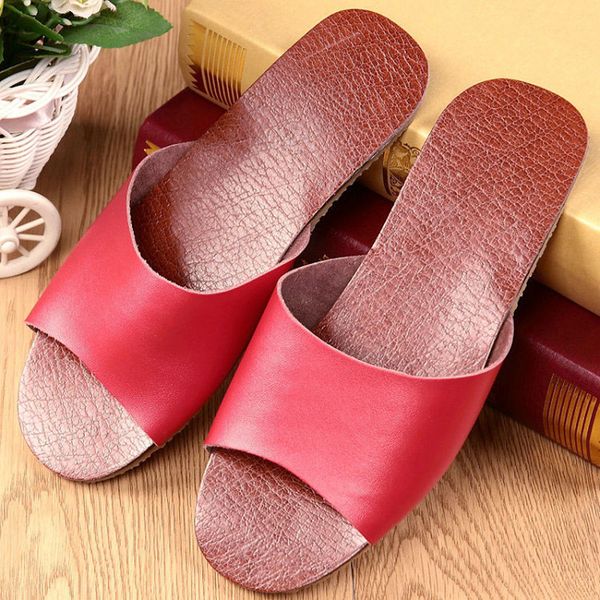 solid color genuine leather couple's summer indoor slippers wood floor deodoran anti-slip comfortable home shoes for men&women, Black
solid color genuine leather couple's summer indoor slippers wood floor deodoran anti-slip comfortable home shoes for men&women, Black