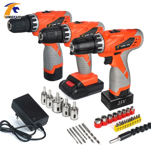cordless electric drill screwdriver 25v 21v power tools lithium battery cordless drill rechargeable household torque 2-speed
cordless electric drill screwdriver 25v 21v power tools lithium battery cordless drill rechargeable household torque 2-speed