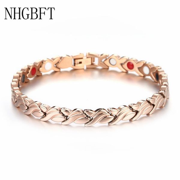 nhgbft rose gold color leaf magnetic bracelet for women stainless steel health energy germanium bracelets bangles dropshipping, Black
nhgbft rose gold color leaf magnetic bracelet for women stainless steel health energy germanium bracelets bangles dropshipping, Black