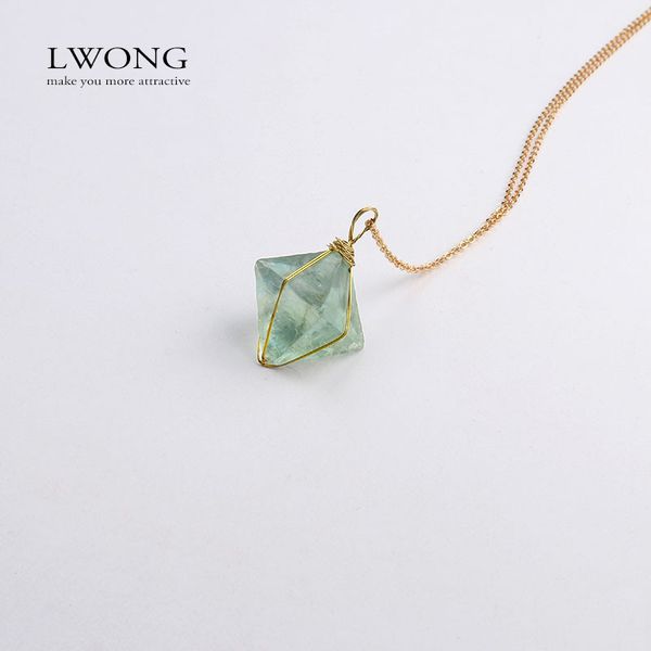 golden wire wrapped octahedron green fluorite pendant necklace natural stone jewelry healing chakra gem necklace unique gift, Silver
golden wire wrapped octahedron green fluorite pendant necklace natural stone jewelry healing chakra gem necklace unique gift, Silver
