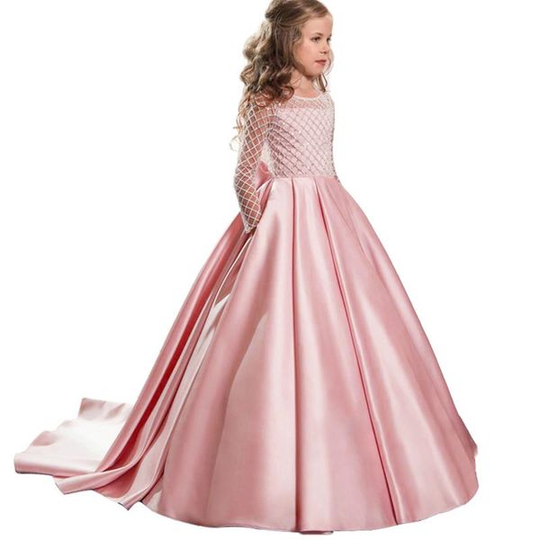 flower girl dresses for weddings evening formal party long satin trailing dress big bow with pocket vestidos primera comunion blancos, White;blue
flower girl dresses for weddings evening formal party long satin trailing dress big bow with pocket vestidos primera comunion blancos, White;blue