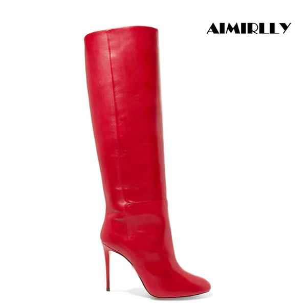 aimirlly new arrival women round toe high heel stiletto knee high boots spice red party dress boots pull on, Black
aimirlly new arrival women round toe high heel stiletto knee high boots spice red party dress boots pull on, Black