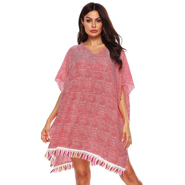 cover up women tassel slit v neck swimwear tunics red stripe loose wrap swimsuit cover ups bathing swim beach bikini blouse, Blue;gray
cover up women tassel slit v neck swimwear tunics red stripe loose wrap swimsuit cover ups bathing swim beach bikini blouse, Blue;gray