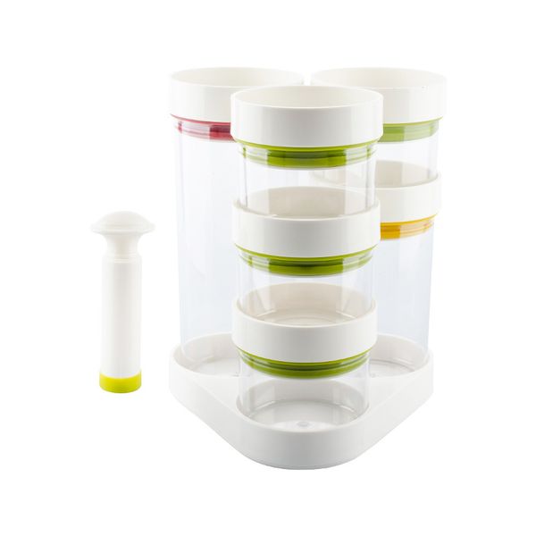 vacuum sealed food storage container set of 7 pieces / 8 pieces with hand pump and rotating tray heavy duty plastic airtight food saver
vacuum sealed food storage container set of 7 pieces / 8 pieces with hand pump and rotating tray heavy duty plastic airtight food saver