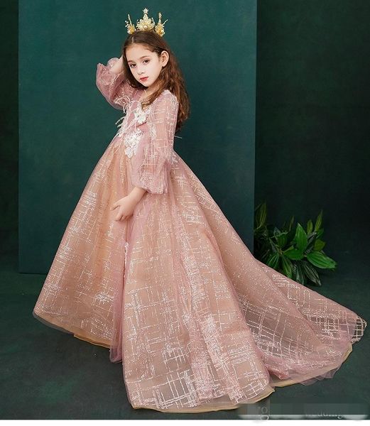 2019 long poet sleeves flower girls' dresses v neck lace up back gold sequins princess birthday party handmade flowers pageant gown, White;blue
2019 long poet sleeves flower girls' dresses v neck lace up back gold sequins princess birthday party handmade flowers pageant gown, White;blue