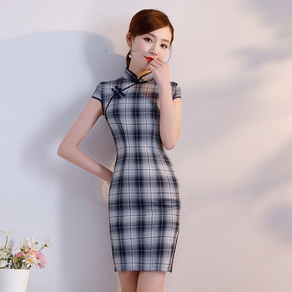 old shanghai junoesque 100% cotton plaid cheongsam dress lady qipao long dress bride wedding evening party gown vestidos, Red
old shanghai junoesque 100% cotton plaid cheongsam dress lady qipao long dress bride wedding evening party gown vestidos, Red