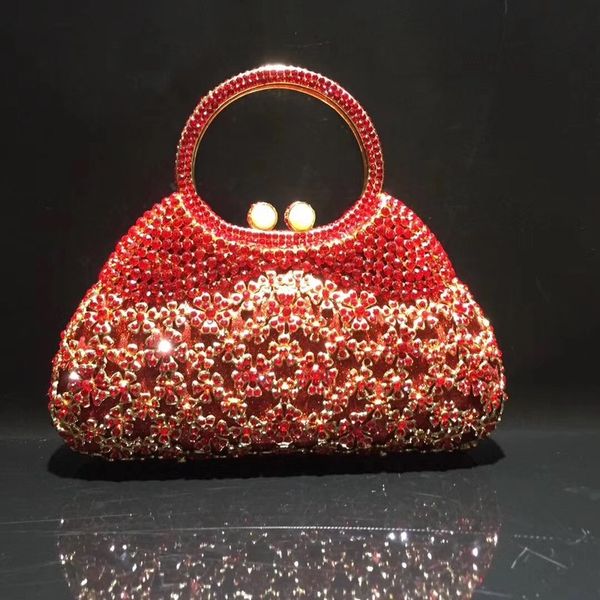 women rhinestone flower evening handbag lady's metal crystal banquet bag female handmade diamond clutch purse for cocktail party
women rhinestone flower evening handbag lady's metal crystal banquet bag female handmade diamond clutch purse for cocktail party