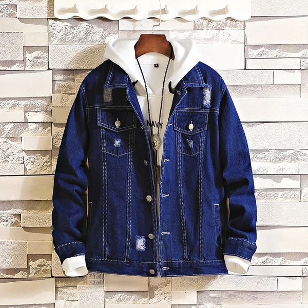 with holes denim jacket men's 2019 spring and autumn new style men's coat korean-style students cowboy on clothes, Black;brown
with holes denim jacket men's 2019 spring and autumn new style men's coat korean-style students cowboy on clothes, Black;brown