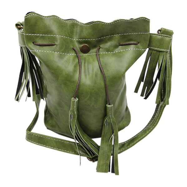 women bag tassel fashion bucket bag pu leather patchwork women shoulder messenger handbag green
women bag tassel fashion bucket bag pu leather patchwork women shoulder messenger handbag green