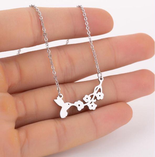 hfarich spring style fashion bird kiss flower branch shaped pendants chain necklaces stainless women girl statement jewelry 2019, Silver
hfarich spring style fashion bird kiss flower branch shaped pendants chain necklaces stainless women girl statement jewelry 2019, Silver