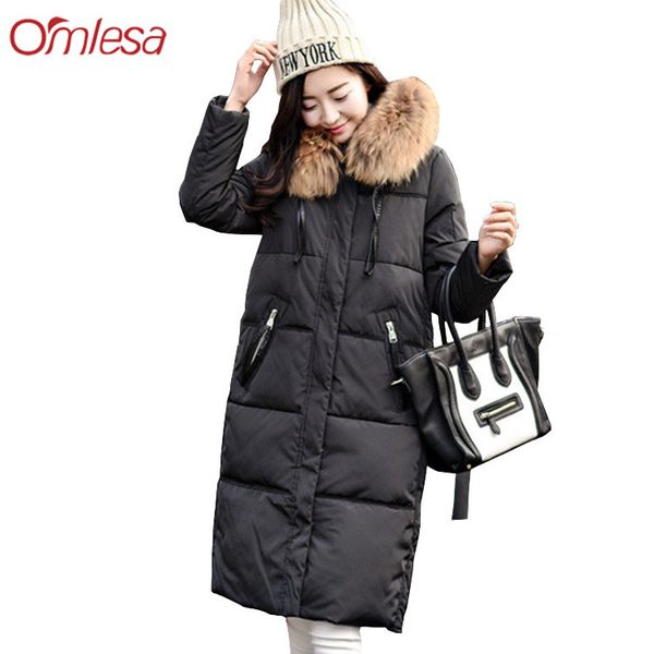 omlesa 2018 new winter down jacket 4xl women coats long raccoon fur collar loose solid color outer 75% white duck down sx179, Black
omlesa 2018 new winter down jacket 4xl women coats long raccoon fur collar loose solid color outer 75% white duck down sx179, Black