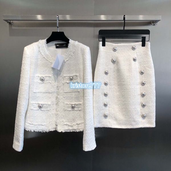 women luxury design vintage wool blend tweed letter jacket coat blazer+midi skirt the girls runway double breasted suit set, Black;brown
women luxury design vintage wool blend tweed letter jacket coat blazer+midi skirt the girls runway double breasted suit set, Black;brown
