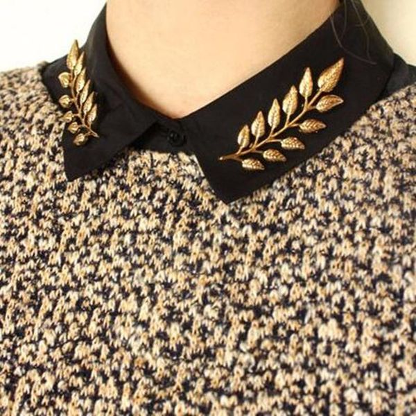 2019 european style luxury retro golden leaves brooch suit collar shirt collar pin buckle collar clip brooch 10pcs/lot, Gray
2019 european style luxury retro golden leaves brooch suit collar shirt collar pin buckle collar clip brooch 10pcs/lot, Gray