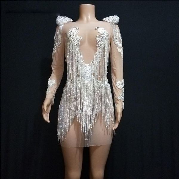 pearl rhinestones fringes dress stage wear transparent elastic mesh singer evening performance tassel evening dress short dress, Black;red
pearl rhinestones fringes dress stage wear transparent elastic mesh singer evening performance tassel evening dress short dress, Black;red