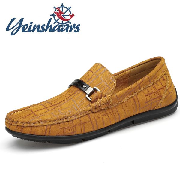 men casual loafers genuine leather driving shoes male summer slip on flats genuine leather boat shoes fashion, Black