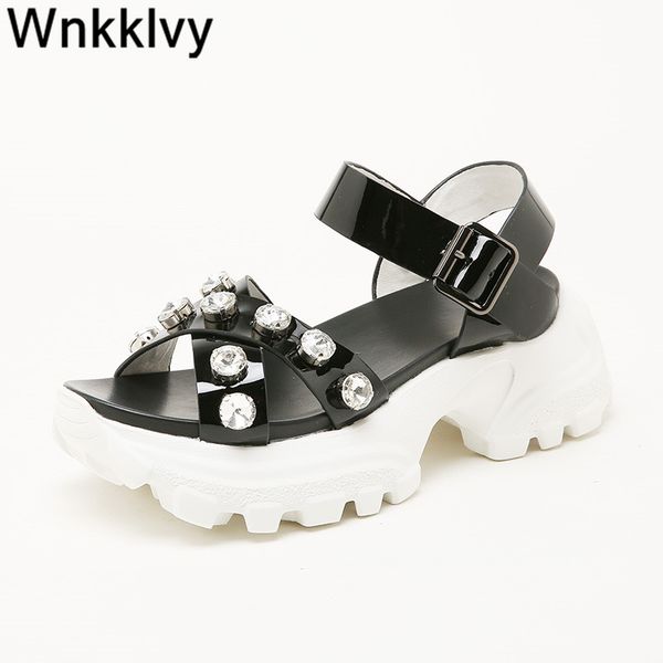 causal shoes for women 2020 platform wedge heel thick bottom rhinestone ankle strap shiny leather crystal vocation beach sandals, Black
causal shoes for women 2020 platform wedge heel thick bottom rhinestone ankle strap shiny leather crystal vocation beach sandals, Black