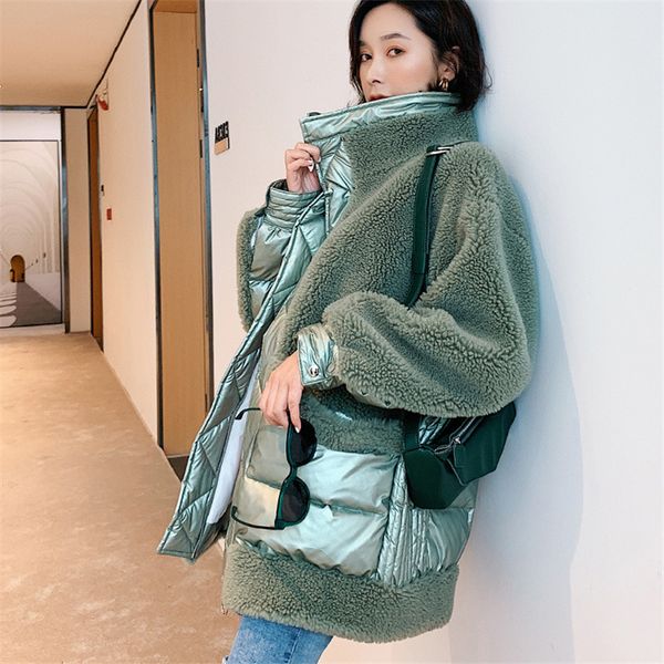 2019 autumn winter women new cashmere sheep coat female fur jacket stitching fashion loose casual down fur coat p069, Black
2019 autumn winter women new cashmere sheep coat female fur jacket stitching fashion loose casual down fur coat p069, Black