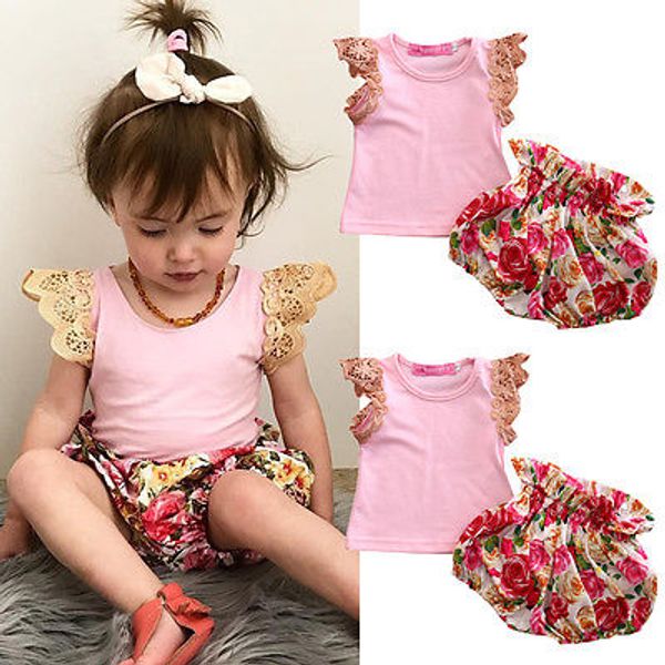 2Pcs/Set Kids Baby Girl Lace Sleeve Pink Top +Flower Shorts Bloomers Outfits Set Summer Clothes
2Pcs/Set Kids Baby Girl Lace Sleeve Pink Top +Flower Shorts Bloomers Outfits Set Summer Clothes