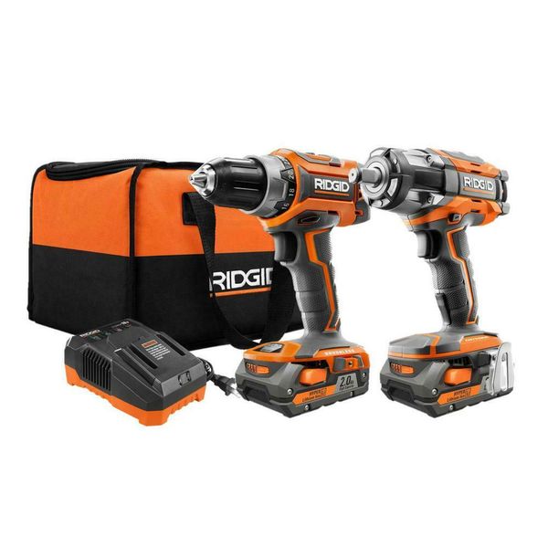 RIDGID Power Tool Combo Kit 18-вольтовая литий-ионная аккумуляторная батарея зарядное устройство сумка
RIDGID Power Tool Combo Kit 18-вольтовая литий-ионная аккумуляторная батарея зарядное устройство сумка