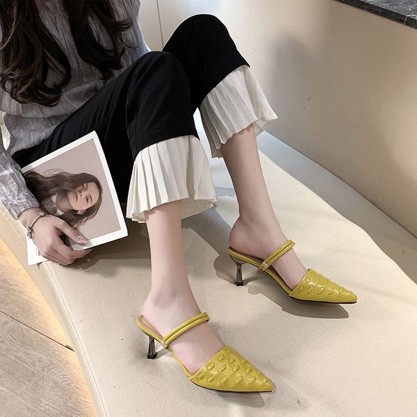 metal heel pointed toe slippers sandals women pu leather mules shoes summer fashion half slippers women thin heel sandals 2020, Black
metal heel pointed toe slippers sandals women pu leather mules shoes summer fashion half slippers women thin heel sandals 2020, Black