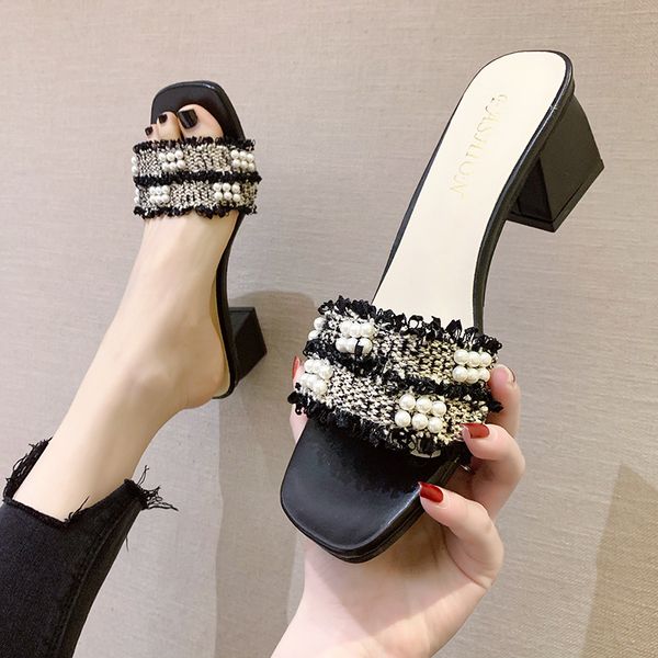 slippers women wear 2020 summer new sandals and slippers open toe simple thick heel fashion high heel women's shoes, Black
slippers women wear 2020 summer new sandals and slippers open toe simple thick heel fashion high heel women's shoes, Black