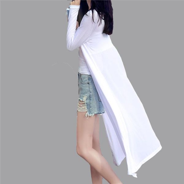 2020 women long kimono feminino cardigan robe woman soft modal blouses solid coat shirts long sleeve outerwear ladies, White
2020 women long kimono feminino cardigan robe woman soft modal blouses solid coat shirts long sleeve outerwear ladies, White
