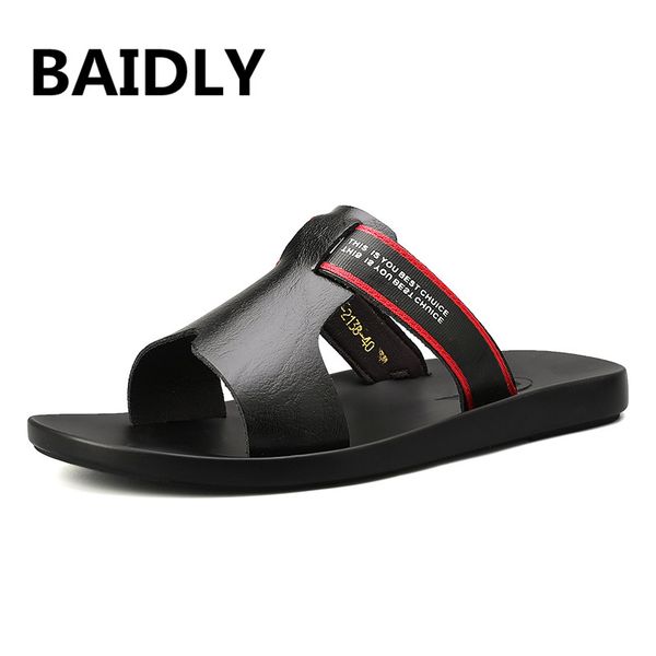 men summer slippers outdoor leather casual shoes men flip flops breather slippers beach shoes men's sandals, Blue;gray
men summer slippers outdoor leather casual shoes men flip flops breather slippers beach shoes men's sandals, Blue;gray