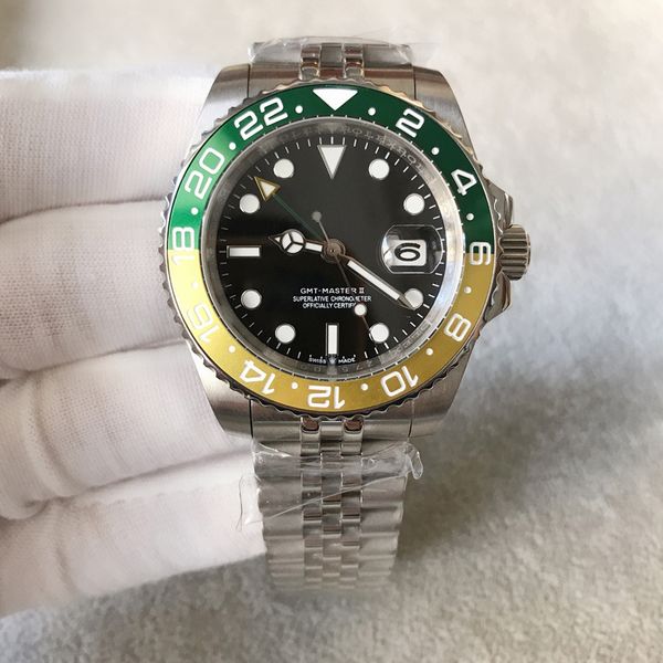 new luxury mens watch automatic movement gmt watches orange ceramic bezel sapphire glass stainless steel solid clasp men wristwatches, Slivery;brown
new luxury mens watch automatic movement gmt watches orange ceramic bezel sapphire glass stainless steel solid clasp men wristwatches, Slivery;brown