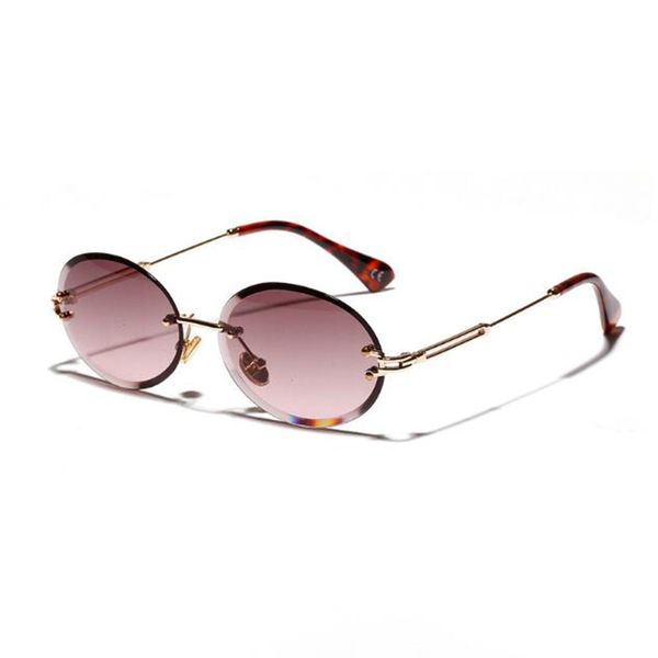retro oval sunglasses women frameless gray brown clear lens rimless sun glasses for women uv400 t200108, White;black
retro oval sunglasses women frameless gray brown clear lens rimless sun glasses for women uv400 t200108, White;black