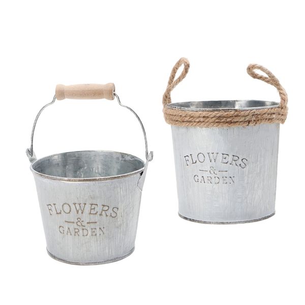 2 pieces galvanised metal iron flower plants bucket flower vase pot planter
2 pieces galvanised metal iron flower plants bucket flower vase pot planter