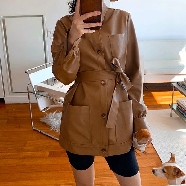 casual women long leather coat casual ladies pu leather motor jacket vintage female faux trench for autumn winter, Black
casual women long leather coat casual ladies pu leather motor jacket vintage female faux trench for autumn winter, Black
