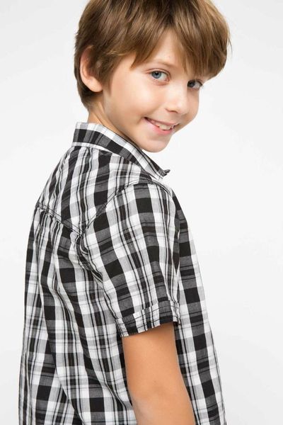 defacto boy short sleeve shirt-f3140a6z16sm, White;black 
defacto boy short sleeve shirt-f3140a6z16sm, White;black