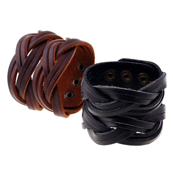 valentine style vintage braided genuine leather cow leather punk jewelry adjustable wrap bracelets new arrival for men women, Golden;silver
valentine style vintage braided genuine leather cow leather punk jewelry adjustable wrap bracelets new arrival for men women, Golden;silver