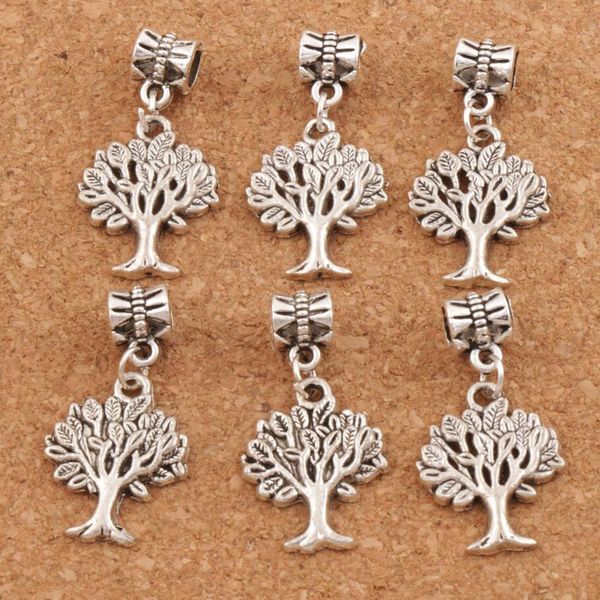 antique silver 31.9x16.8mm дерево жизни большие шарики отверстия шармов 100pcs / серия diy fit браслеты ожерелья драгоценные аксессуары мате, Bronze;silver 
antique silver 31.9x16.8mm дерево жизни большие шарики отверстия шармов 100pcs / серия diy fit браслеты ожерелья драгоценные аксессуары мате, Bronze;silver