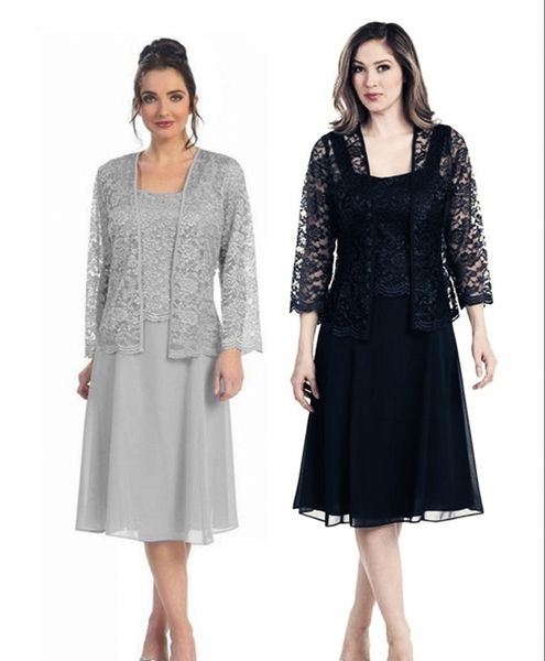 navy blue mother's chiffon dresses fashion with lace jacket long sleeves knee-length plus size custom evening party gowns pd4033, Black;red
navy blue mother's chiffon dresses fashion with lace jacket long sleeves knee-length plus size custom evening party gowns pd4033, Black;red